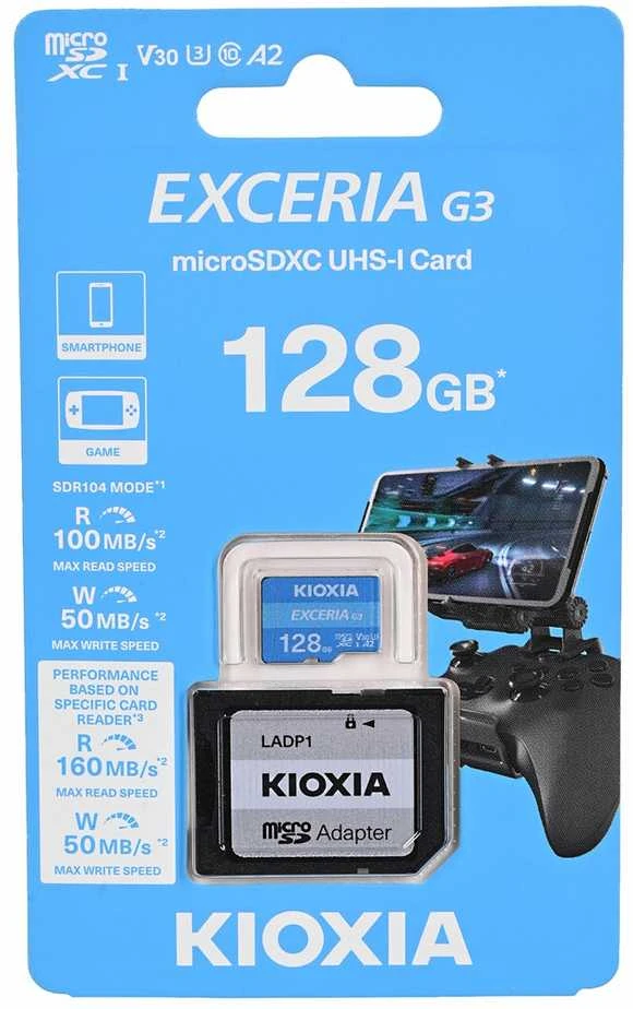 „Kioxia EXCERIA G3“ 128 GB „Micro SDXC UHS-I“ 10 klasės atmintis