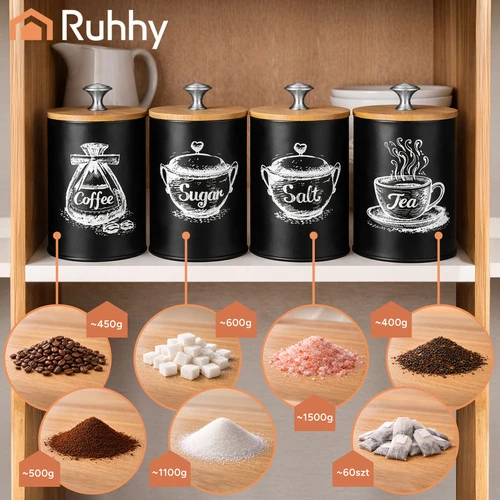Stilingi birių produktų indai - 4 vnt. Ruhhy 24578