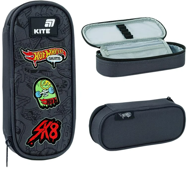 Kite Pieštukas case without supplies HW26-599. 21 cm x 8.5 cm. juodas