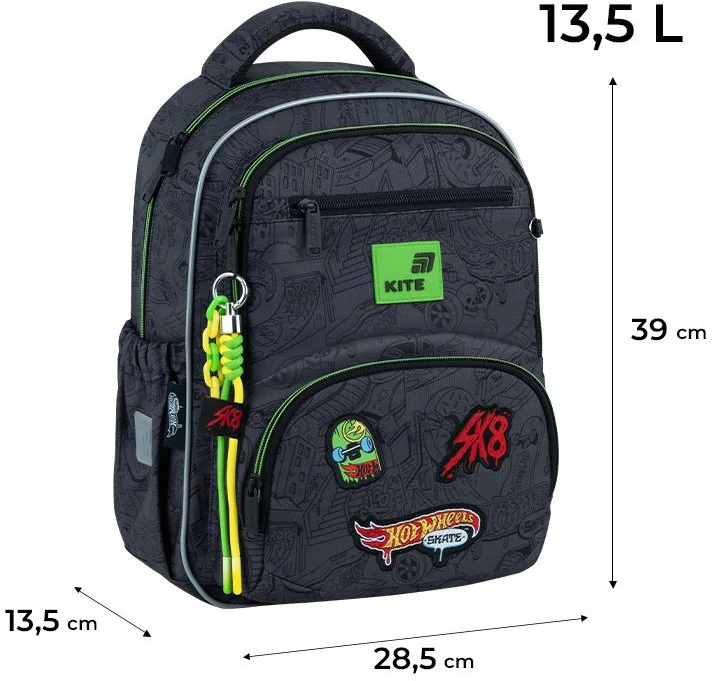 Mokyklinė kuprinė „Kite HW26-773M“. juodos spalvos.. 28,5x13,5x39 cm