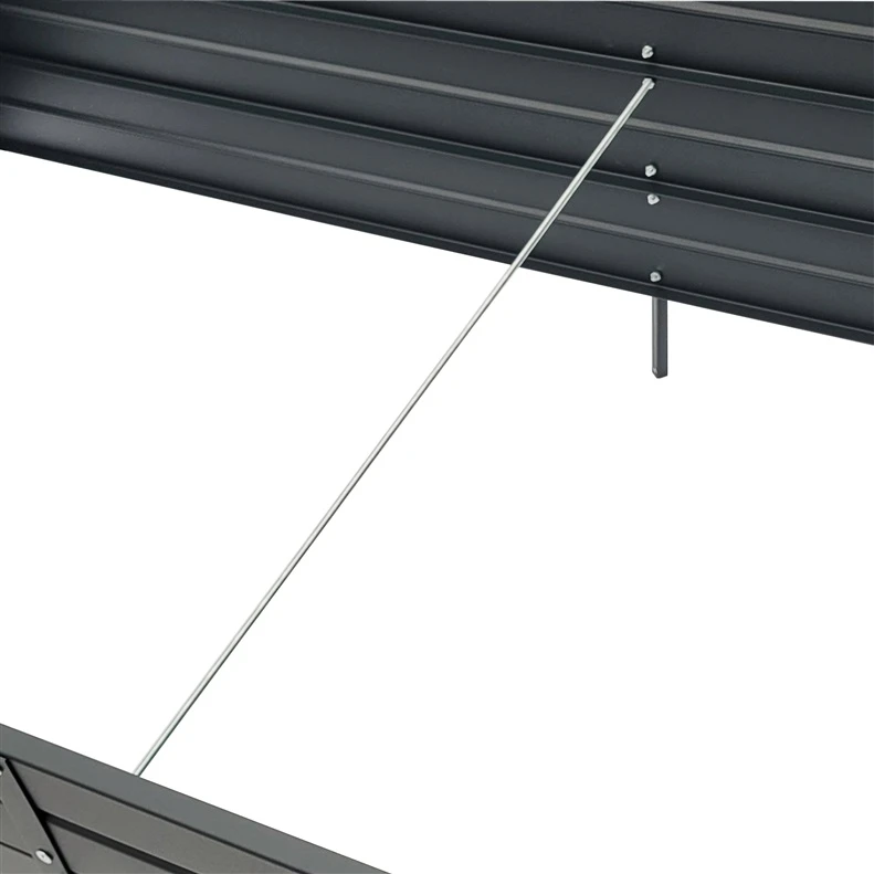 Meistro Kodas Pakelta lysvė KLASIKA GARDEN, RAL7016 (antracito), cinkuotas metalas, 150x75x30 cm