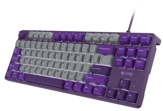 FURY Kanabo K2 Klaviatūra žaidimams US baltas backlight mechaninė pilkas-violetinė