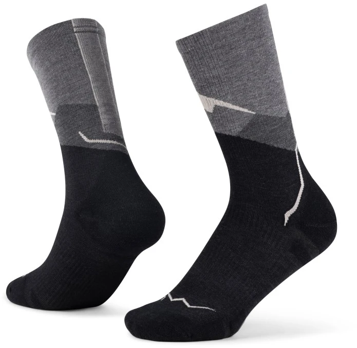 BUFF Merino lengvos kojinės LWC1, Pilkos, Juodos L