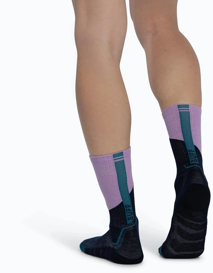 BUFF Merino MW Crew Socks MWC1 Socks, Juodas - Violetinė L
