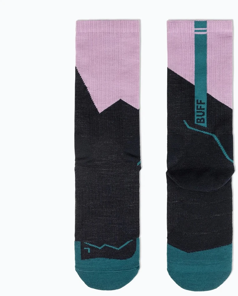 BUFF Merino MW Crew Socks MWC1 Socks, Juodas - Violetinė L