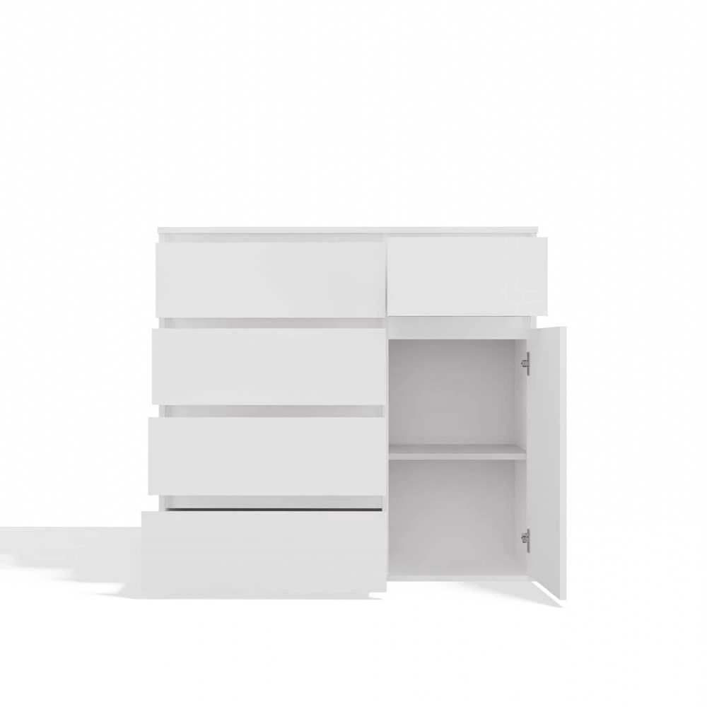 Top E Shop MALWA 1D5S Baltas komoda su stalčiais