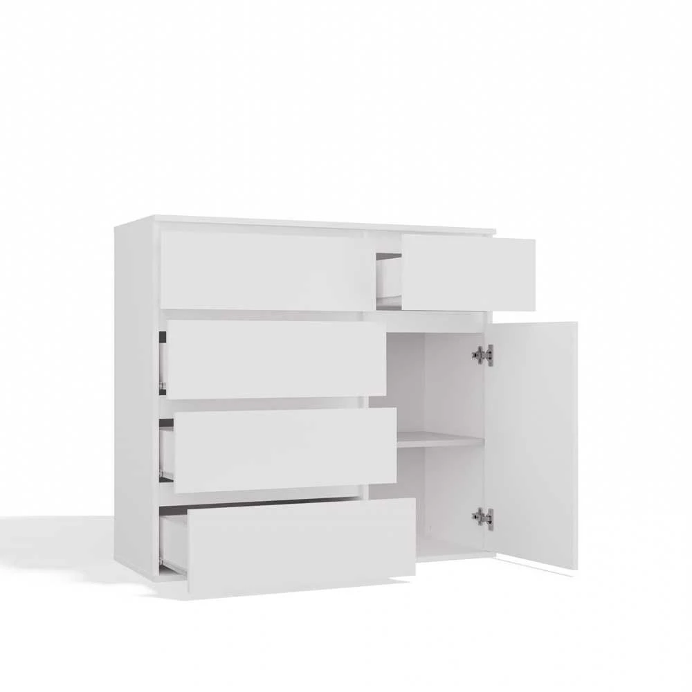 Top E Shop MALWA 1D5S Baltas komoda su stalčiais