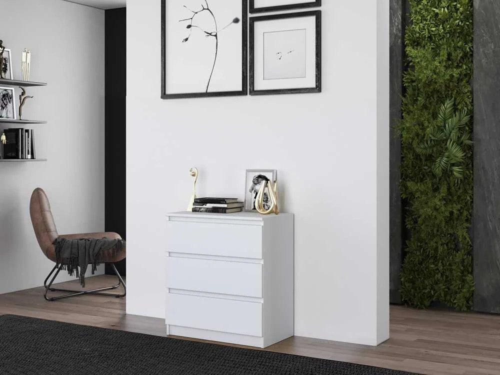 Top E Shop Komoda - Topeshop M3 BIEL 3 stalčių balta