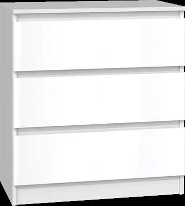 Top E Shop Komoda - Topeshop M3 Blizgi Balta 3 Dėžių