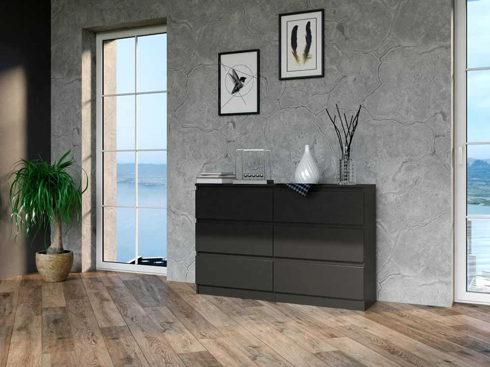 Top E Shop Baldų Komoda - Topeshop M6 120 Juoda