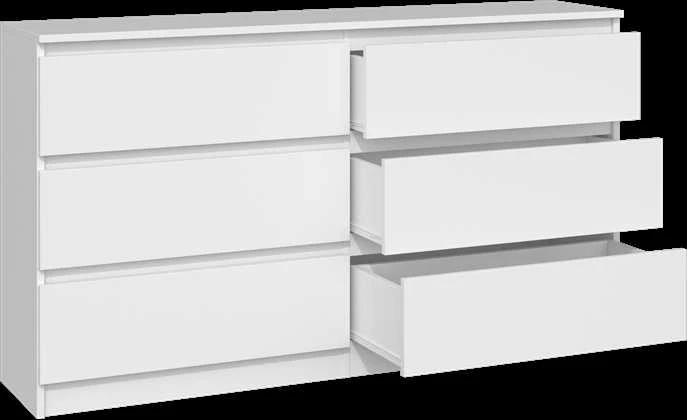 Top E Shop Baldų Komoda - Topeshop M6 140 Biel 2x3, Balta