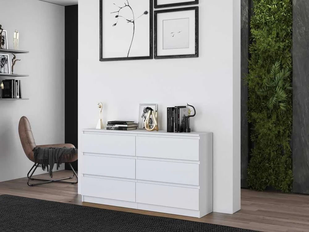 Top E Shop Baldų Komoda - Topeshop M6 140 Biel 2x3, Balta