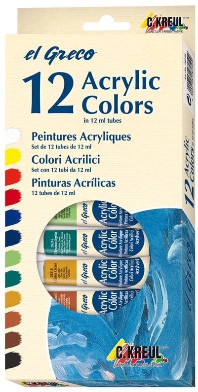 Akriliniai dažai C. KREUL 28250, 12 × 12 ml