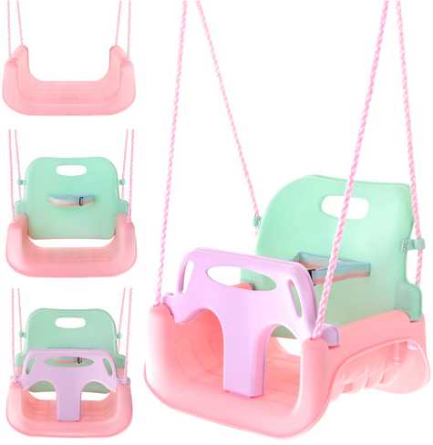 Kruzzel 3-in-1 pastel children's swing