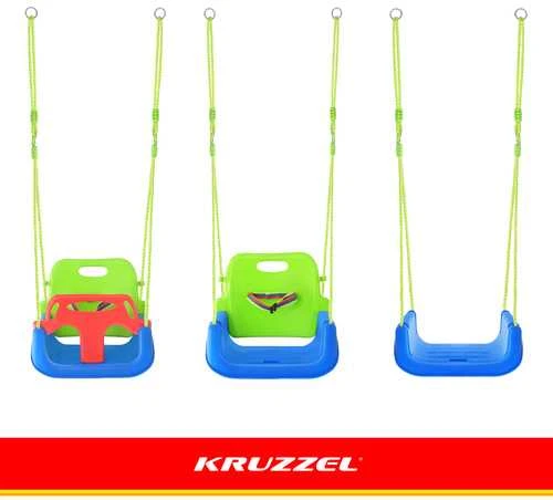 Kruzzel 3-in-1 žalias and mėlynas children's swing