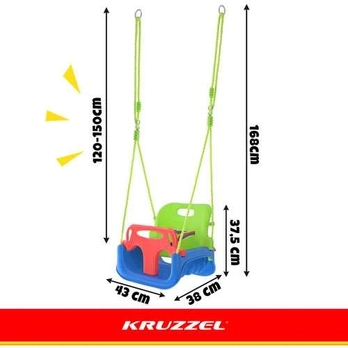 Kruzzel 3-in-1 žalias and mėlynas children's swing