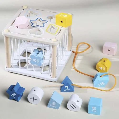 Kruzzel Sorter - wooden sensory cube 22885