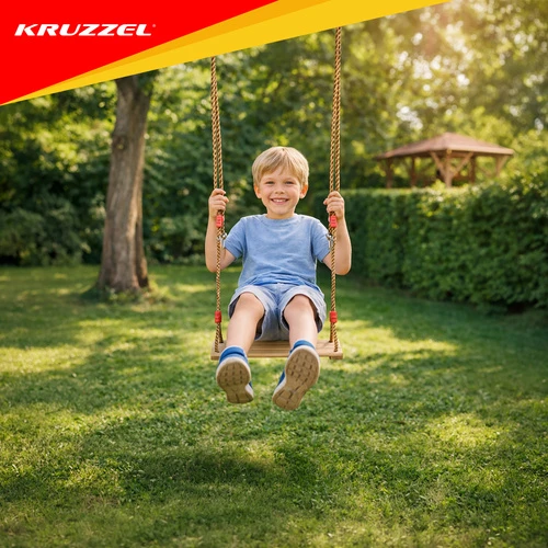 Kruzzel Vienvietės medinės sūpynės Fun