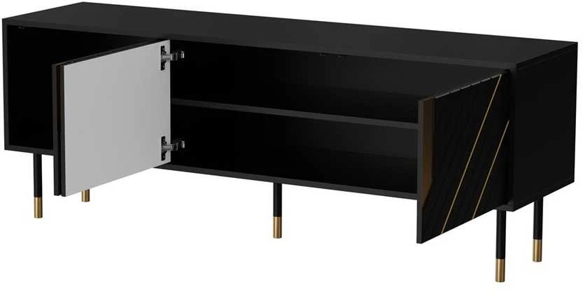 Laikiklis Cama Meble Cama 3D MOUNTAIN TV cabinet 154x40x55 juodas + auksinis