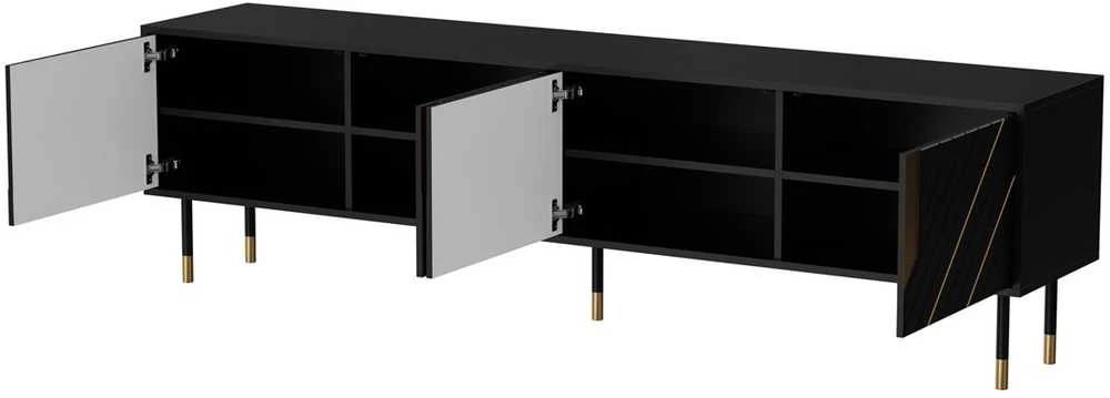 Laikiklis Cama Meble Cama 4D MOUNTAIN TV cabinet 204x40x55 juodas + auksinis
