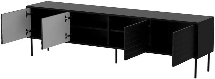 Cama Meble Cama CORTINA 4D TV cabinet 200x40x55 juodas