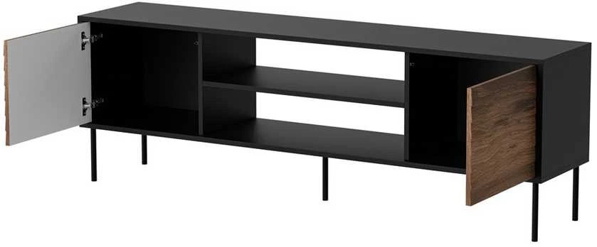 Laikiklis Cama Meble Cama EF CORTINA TV cabinet 180x40x60 juodas/walnut