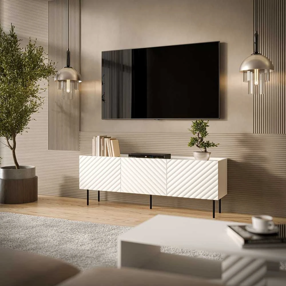 Laikiklis Cama Meble Cama LUCCA 3D TV cabinet 165x40x59 baltas