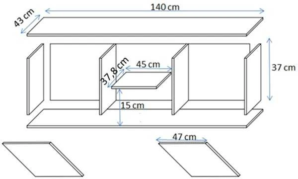 Laikiklis Cama Meble Cama SOHO TV cabinet 140x43x37 cashmere + juodas