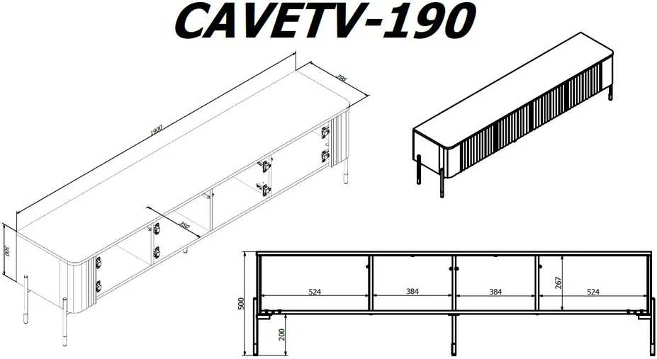Laikiklis Cama Meble Cama VERA TV spintelė 190x40x50 kašmyro matinė