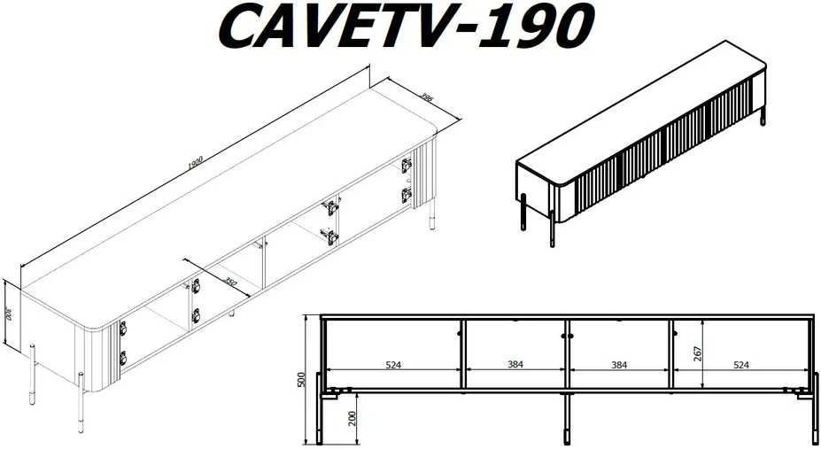 Laikiklis Cama Meble Cama VERA TV cabinet 190x40x50 matt baltas