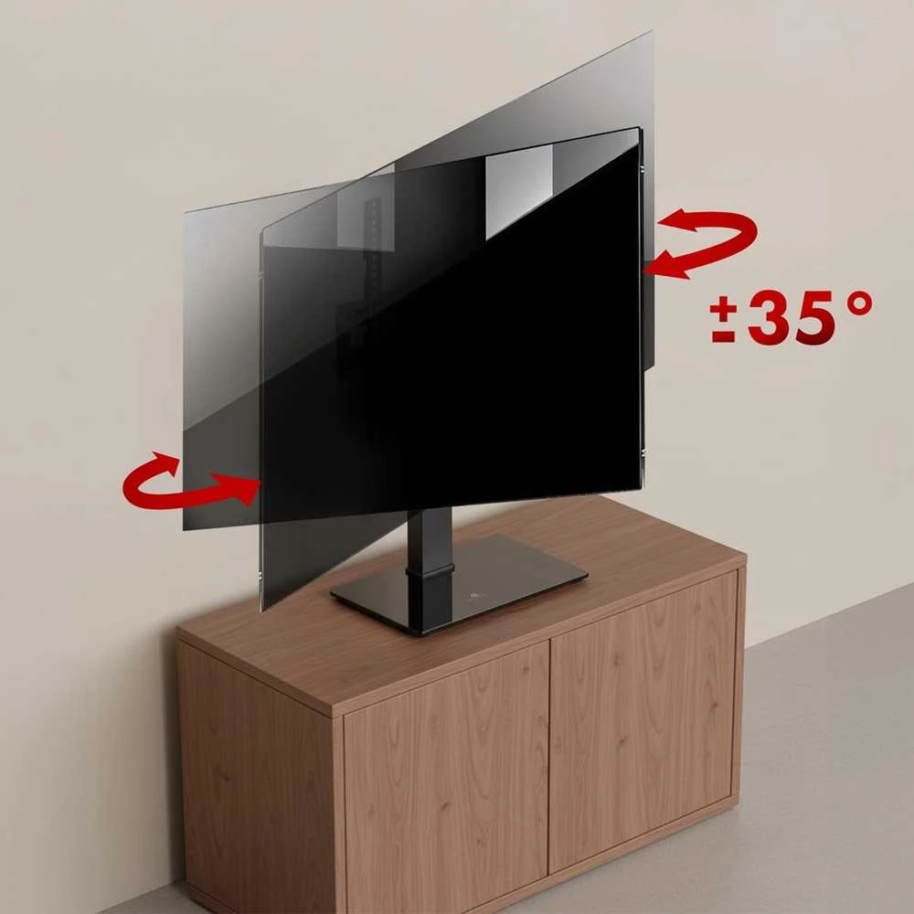 Laikiklis „Maclean“ universalus televizoriaus stovas, RTV spintelei, stovas, maks. 40 kg, maks. VESA 400x400, aukščio ir kampo reguliavimas, 32–65 colių televizoriams, MC-1240