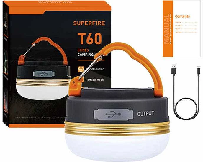 Stovyklavietė Superfire T60, 2,5W, 1000mAh