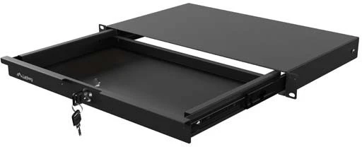 Lanberg 19" Rack spintelė su stalčiais 1U 270 mm Juodas (1U/483 × 270 mm, keliamoji galia iki 30 kg)
