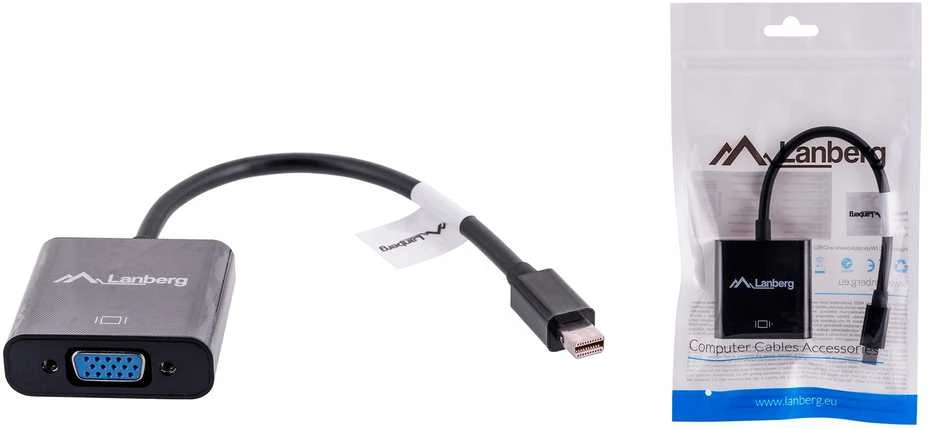LANBERG AD-0006-BK adapteris mini Displayport M ->VGA F laidas