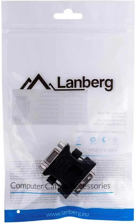LANBERG AD-0012-BK Lanberg adapter DVI-I(M)(24+5) Dual Link->VGA(15F)