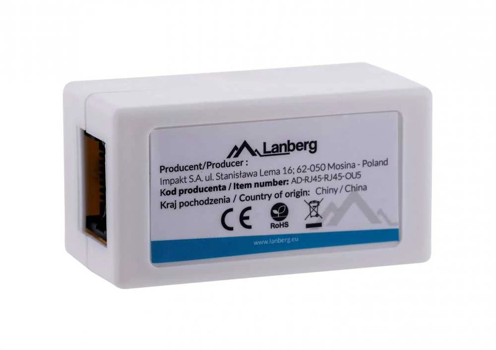 Inline LANBERG AD-RJ45-RJ45-OU5 RJ45 linijinė jungtis Cat.5e