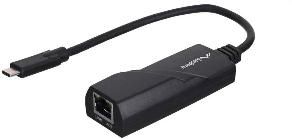 LANBERG NC-1000-02 Adapteris Lan Card USB Typ-C 3.1 – RJ45 1GB ant kabelio
