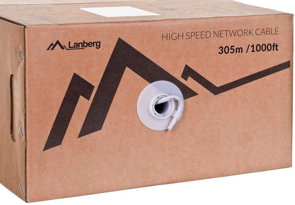 LANBERG LAN kabelis UTP cat.6 305m solid CU fluke praėjo