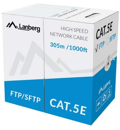 LANBERG LCU6-11CU-0305-S Lanberg UTP vijos kabelis CU, kat. 6, 305m, pilka