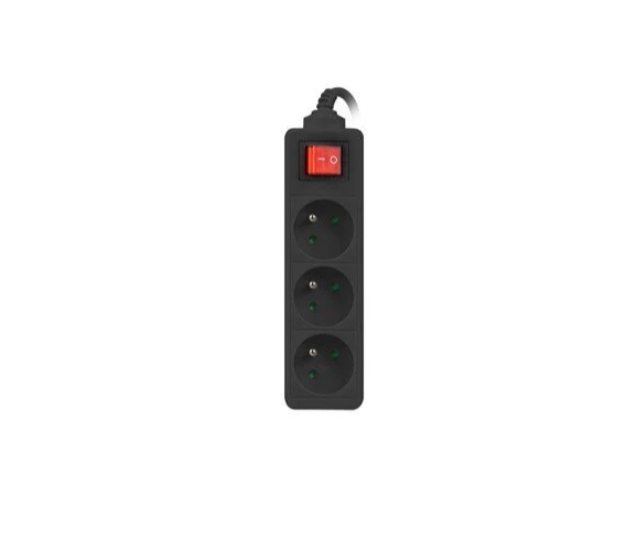 LANBERG PS1-03E-0300-BK 3M Juodas LANTERGE CURVE 3X 230V PL SU GRANDINĖS IŠJUNGIKLIU PILNAS VARINIS