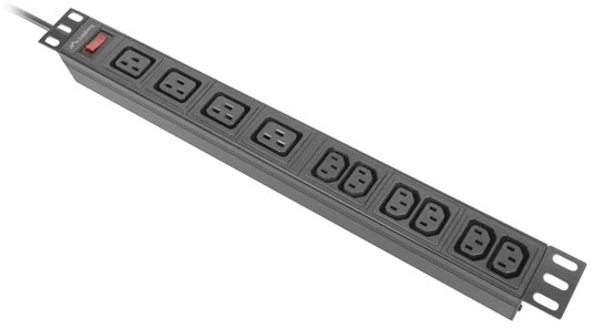 Lanberg stovo maitinimo blokas PDU 19" 1U 16A 4x C19, 6x C13 2m juodas C20