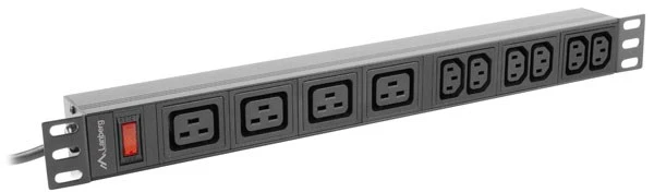Lanberg stovo maitinimo blokas PDU 19" 1U 16A 4x C19, 6x C13 2m juodas C20