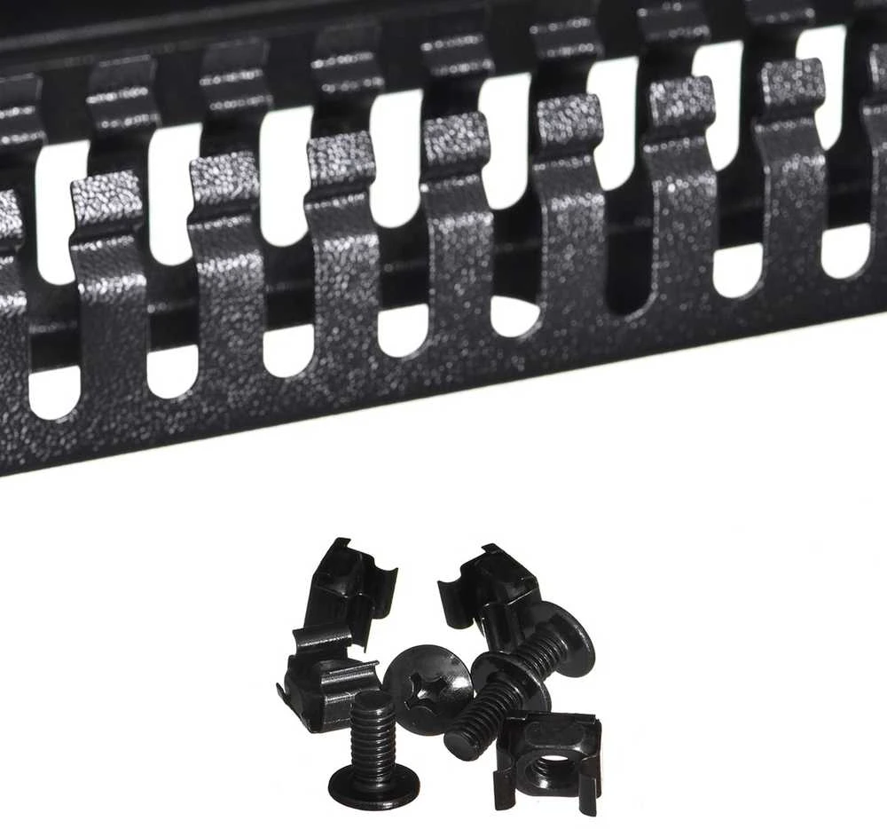 LANBERG AK-1201-B cable management panel type A 19 1U juodas
