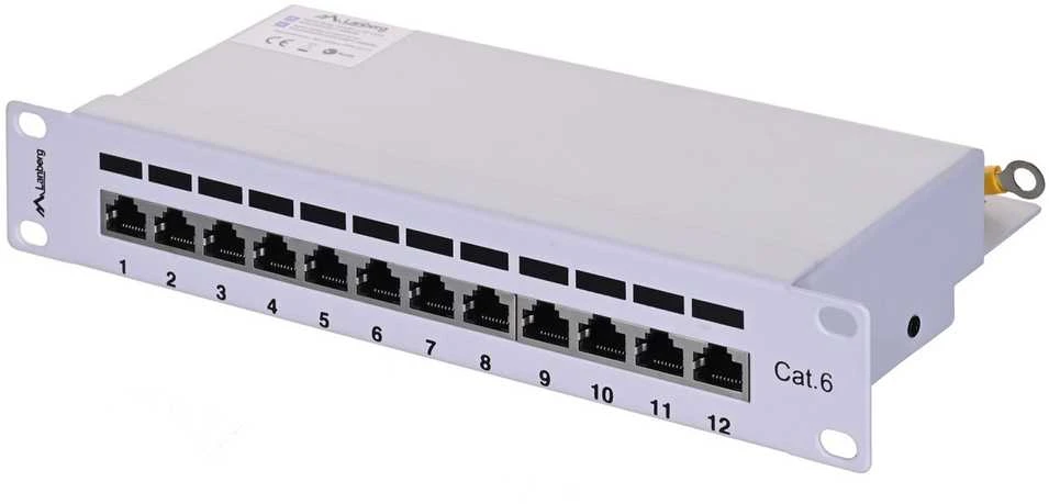 LANBERG PPF6-9012-S Lanberg Patch Panel 10, 12 port 1U, cat.6, pilkas