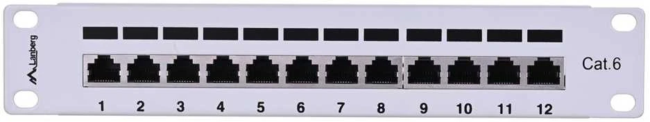 LANBERG PPF6-9012-S Lanberg Patch Panel 10, 12 port 1U, cat.6, pilkas