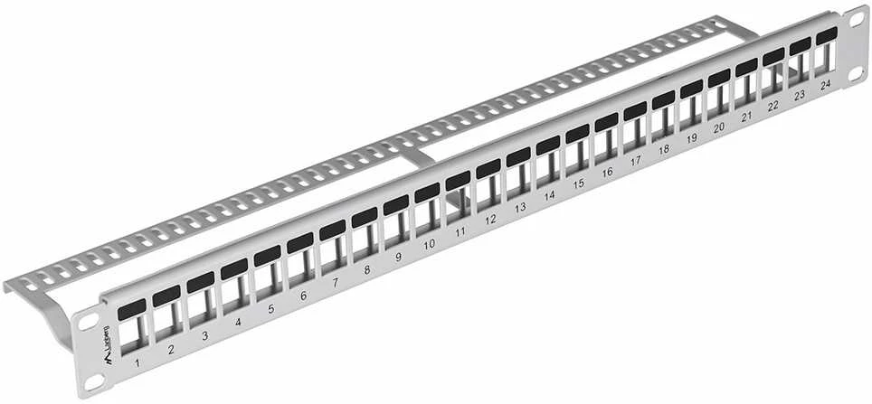 LANBERG PPKS-1024-S Keystone Patch Panel 19inch 24 port 1U pilka