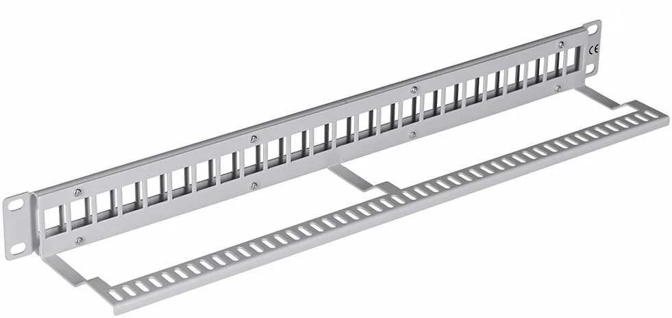 LANBERG PPKS-1024-S Keystone Patch Panel 19inch 24 port 1U pilka