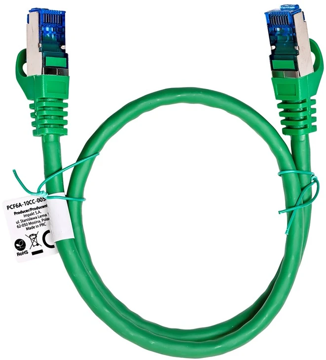 LANBERG patchcord cat.6A FTP LSZH CCA 0.5m žalias
