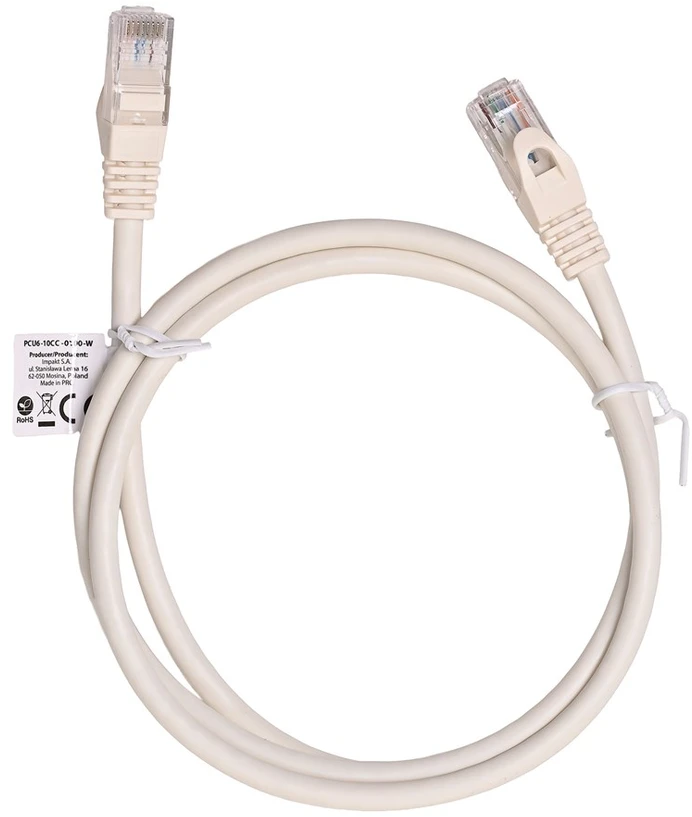 LANBERG patchcord kat.6 1m baltas