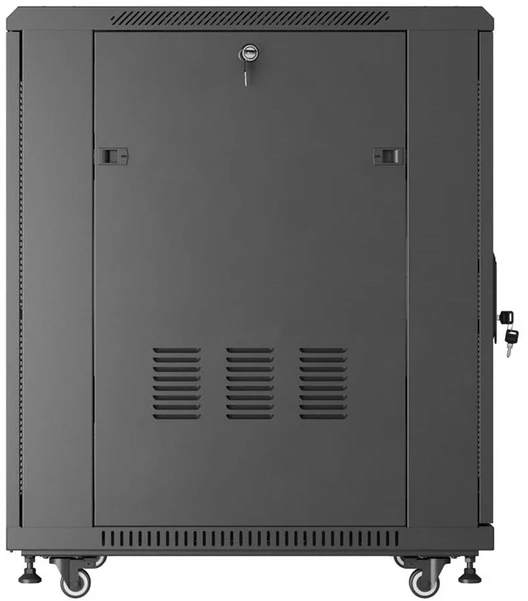 19" 18U 600 × 800 Juodas FLOOR-STANDING RACK CABINET WITH PERFORATED DOOR, LANBERG (FLAT PACK)